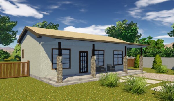 Small Custom 1 Story House Plan with 2 Bedroom and 2 Bathrooms - Image 2