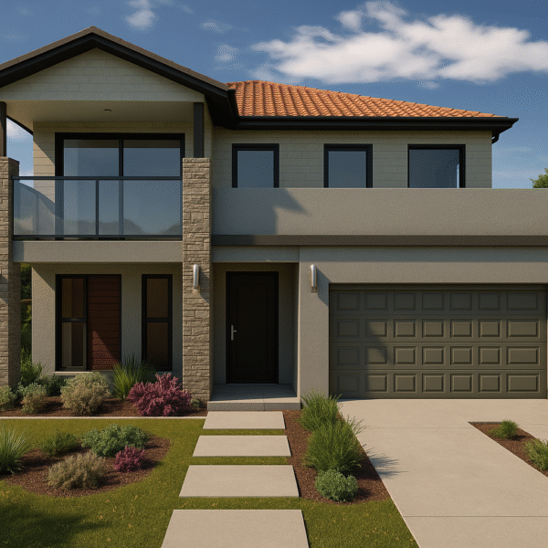 Modern 2 Story House Building Plan 4 Bedrooms & 3 Bathrooms